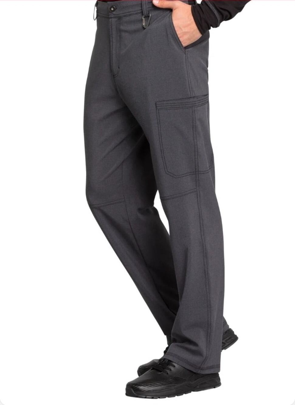 NEW Cherokee Infinity Men's Fly Front Scrub Pants dark heather grey 3XL 4233